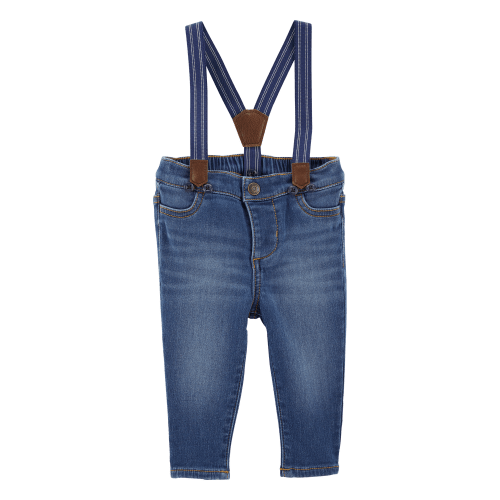 Baby Knit Denim Suspender Pants - OshKosh B'gosh | Carter's