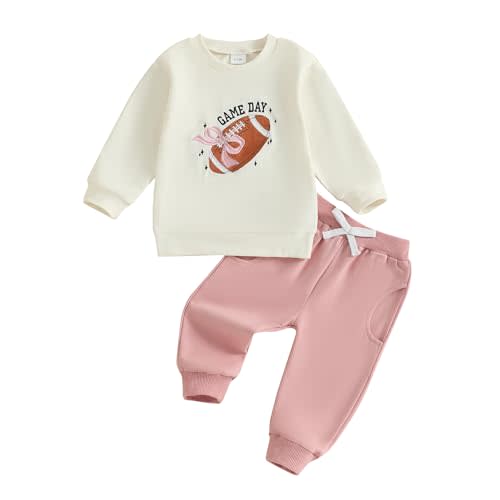 Fufuriprefer Baby Girl Football Outfit Cute Fall Clothes Long Sleeve Sweatshirt Pant Set
