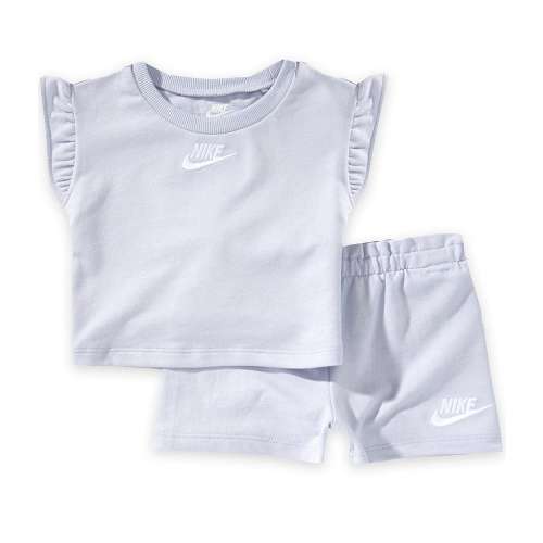 Nike Baby Girls Short Sleeves French Terry Tee & Shorts 2-Piece Set