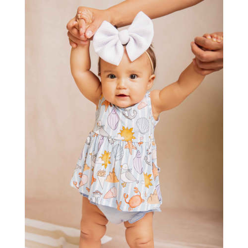 Crabby & Cute Sleeveless Peplum Top & Bottoms Set