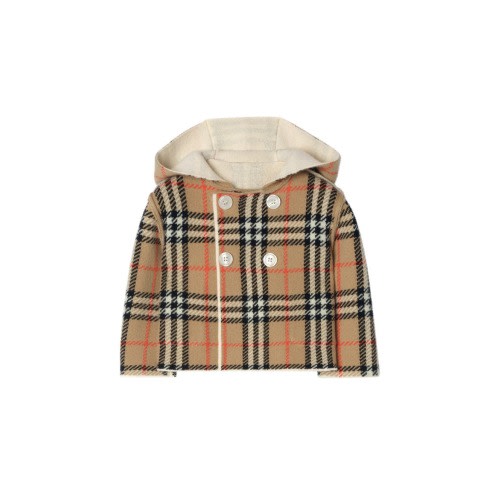 Reversible Check Wool Cashmere Duffle Coat