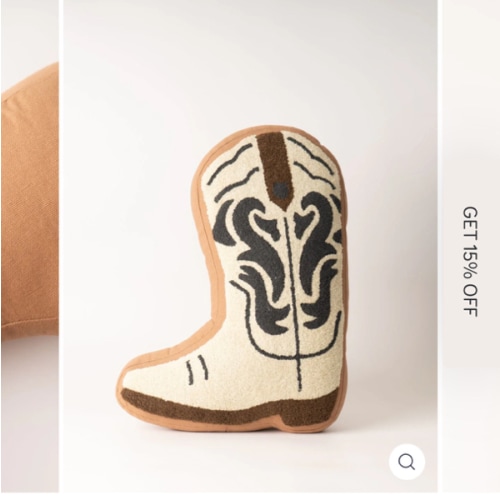 Cowboy Boot Embroidered Pillow