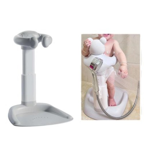 Adjustable Baby Shower Stand with Anti-Slip Base,Huggable Bear Bath Support,Portable Baby Shower Stand,Bath Shower Standing Support Baby Bath Stand for Infants Babys Lucky babies