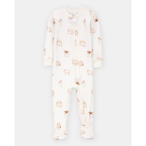 Baby Farm Animals Print PurelySoft Footie 1-Piece Pajamas - Ivory | Carter's
