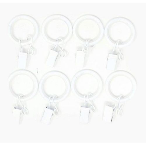 Urbanest 1-inch Metal Curtain Rings with Clips, Eyelets and Nylon Inserts Quiet Smooth (Set of 8), Fits up to 3/4 Inch Rod
