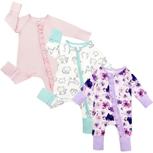 Bow Dream Baby Girl Clothing Footies Bamboo Rayon Baby Girl Clothes Baby Romper Jumpsuit Newborn-24 Months