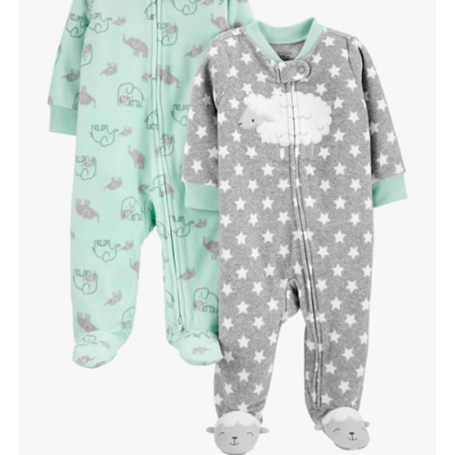 Simple Joys by Carter's unisex-baby 2-pack Neutral Fleece Footed Sleep and Play