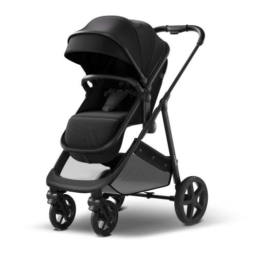 Mompush Wiz 2-in-1 Baby Stroller with Bassinet Mode, Reversible Seat and Large Canopy, Black, 22.3LB, Unisex