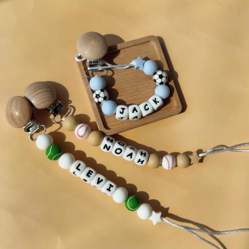 Pacifier Clip Personalized,Baby Dummy Chain,Baby Boy&Girl Gift,Coming Home Gift,Baby Shower dift,Handmade Quality,Sports parents,Baseball