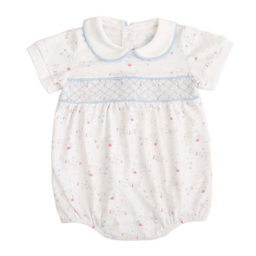 Little Aviators | Short Sleeve Smocked Bubble