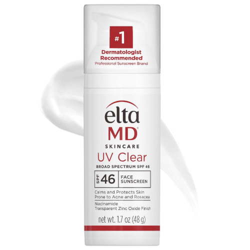 EltaMD UV Clear Face Sunscreen SPF 46, Oil Free Sunscreen for Face with Zinc Oxide, Dermatologist Recommended Lotion,1.7 oz Pump