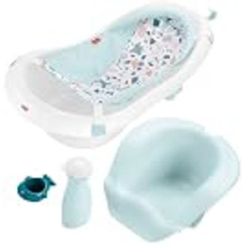 Fisher-Price™ Baby to Toddler Bath 4-in-1 Sling 'N Seat Tub with Removable Infant Support and 2 Toys, Pacific Pebble