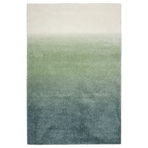 HOTELLRUM Rug, high pile - blue/green white 5 ' 3 "x7 ' 7 "