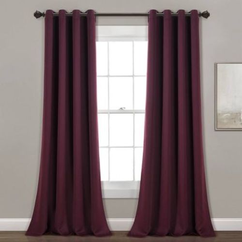 Set of 2 (52"x84") Insulated Grommet Blackout Window Curtain Panels Plum Purple - Lush Décor