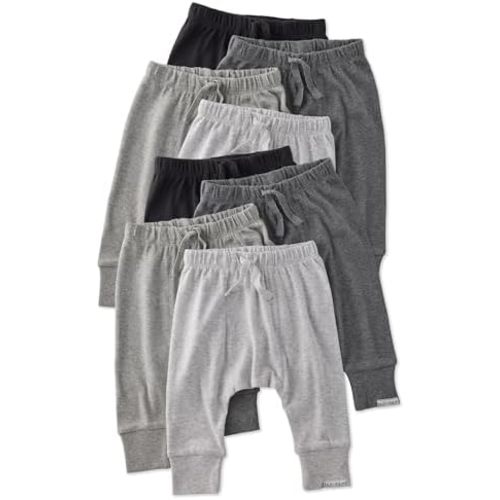 Unisex-Baby Jordan 8-Pack Jogger Pants 100% Organic Cotton Bottoms for Boys & Girls
