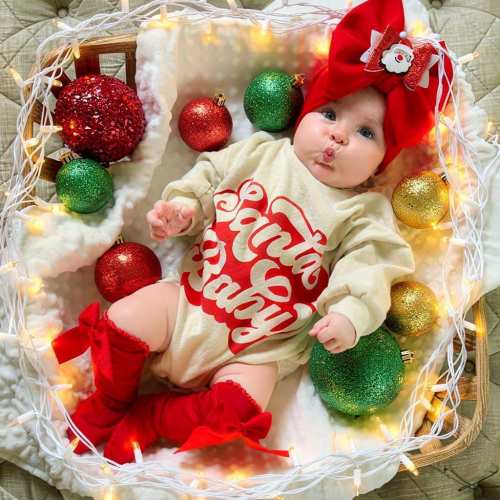 Christmas baby Outfit, super soft cozy sweatsuit Retro Santa sweatshirt, bubble romper