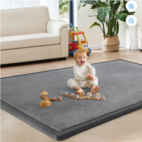 Teler Baby Play Mat for Floor, 1.3" Thick Foam 50"×50" Playmat, Ultra-Soft Plush Feel & Non-Slip Backing Safe for Infants, Toddlers Crawling, Beige - Walmart.com