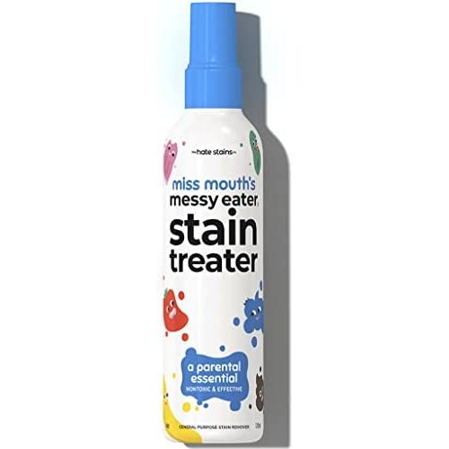 HATE STAINS CO Stain Remover for Clothes - 4oz Newborn Essentials for Purse - Miss Mouth's Messy Eater Stain Treater Spray - No Dry Cleaning Food, Ink, Grease, Coffee Off Laundry, Underwear, Fabric