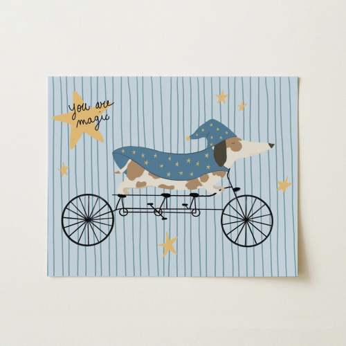 Wizard Dog Print, Colorful Kids Decor