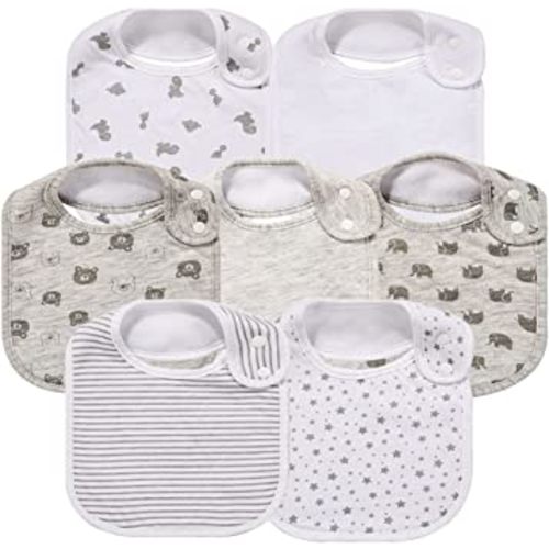 7 Pack Baby Cotton Absorbent Bibs for Drooling Teething