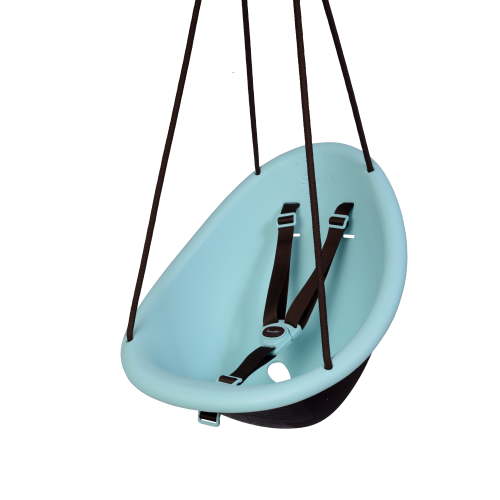 Swurfer Kiwi Baby - Toddler Swing with Foam-Lined Shell, Indoor and Outdoor Toy, Ages 6 Months+, Blue