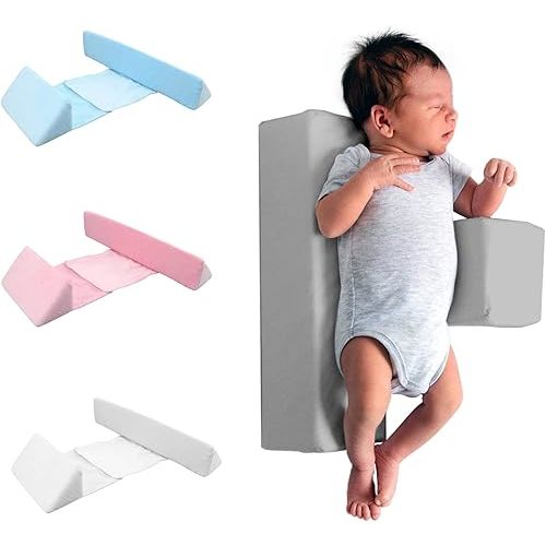 Safer Baby Side Sleeper Wedge, Anti Roll Pillow - 45-Degree Inclined Support Design, Shaping Styling Pillow Sleep Better and Wake Up Refreshed (Gray)