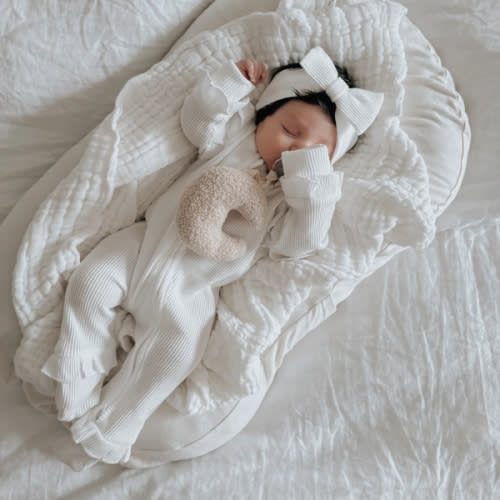 Luna + Luca Ruffle Waffle Set - White