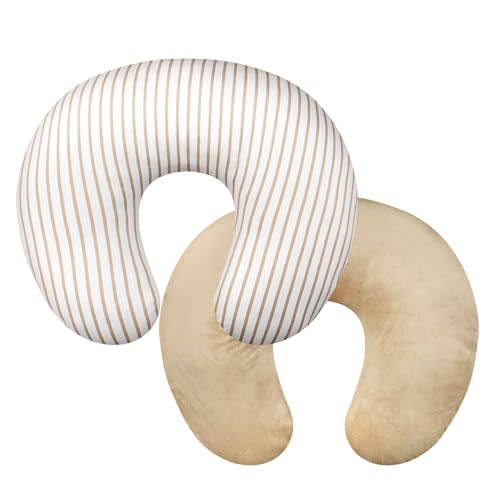 CARUILI Nursing Pillow Cover 1 Pack, Removable Nursing Pillow Cover for Breastfeeding Pillows, Super Soft Comfortable Slipcover for Boy and Girls, Light Brown