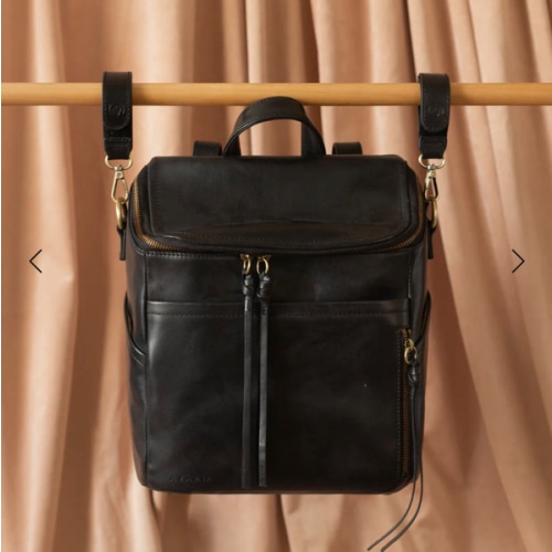 Luxe Leather Stroller Hooks | Black