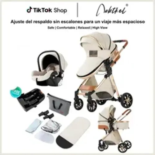 Aobtkel 4-in-1 Manual Push Bassinet Stroller - Multifunctional Foldable, Forward-Facing, Fully Collapsible 360-Degree, Lightweight Adjustable, 1-Click Folding Travel Combo Set with Sunshade, Mesh Netting for Outdoor Use, Manual Push And Bassinet Strollers