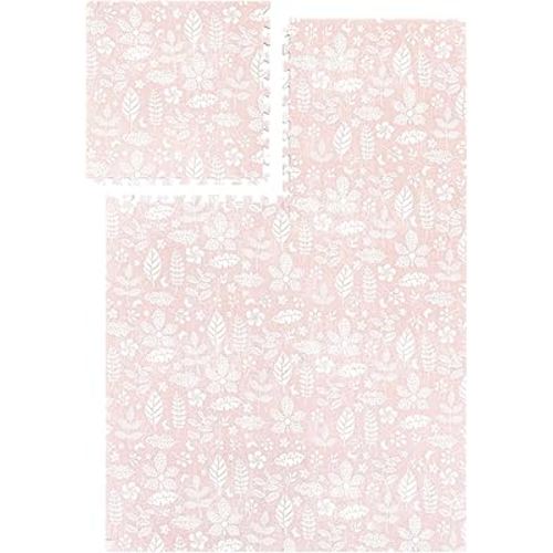 PopsyKosy Premium Baby Floor Play Mat - Thick & Cushioned 0.5 inch Playroom Foam Mat, Non-Toxic Odorless - 6 Tiles - Spacious 6x4 ft. - Stylish & Large, Waterproof for Kids & Toddlers - Baby Coral