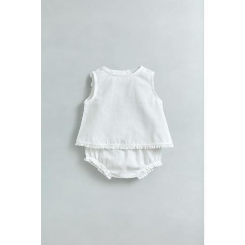 LINEN LACE SHIRT AND BLOOMERS SET - Oyster-white | ZARA United States