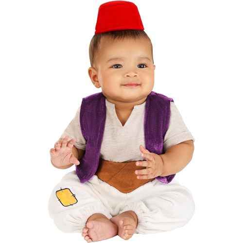 Infant Disney Aladdin Halloween Costume | Aladdin Complete Outfit with Shirt, Vest, Pants & Hat for Baby Dress-Up