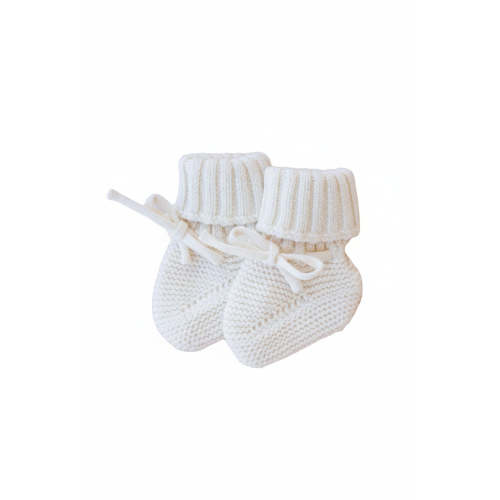 Knit Baby Booties in Ivory | Caden Lane
