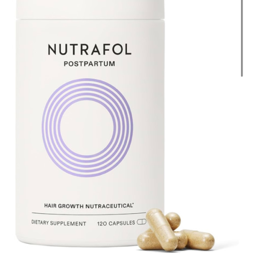 Nutrafol Postpartum Hair Growth Supplements, Clinically Tested for Visibly Thicker Hair and Less Shedding, Breastfeeding-friendly - 1 Month Supply