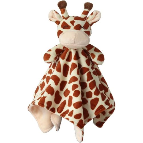 CREVENT Soft Plush Animal Face Security Blankets for Boys and Girls, Great Gifts for Birthday Baby Shower - Hugging Bear Brown + Tag