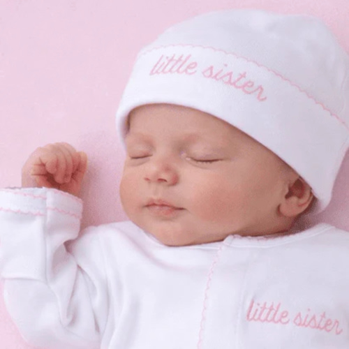Magnolia Baby Girl Little Sister Embroidered Hat