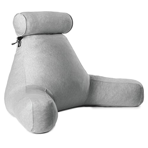 Milliard Reading Pillow with Shredded Memory Foam, Adult Large Back Rest Pillow for Sitting in Bed with Cooling, Removable Cover (XL 24 Inch)