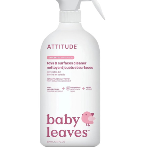 ATTITUDE Toy and Surface Cleaner, EWG Verified Multi-Surface Products, Vegan, Naturally Derived Multipurpose Cleaning Spray, Unscented, 27.1 Fl Oz