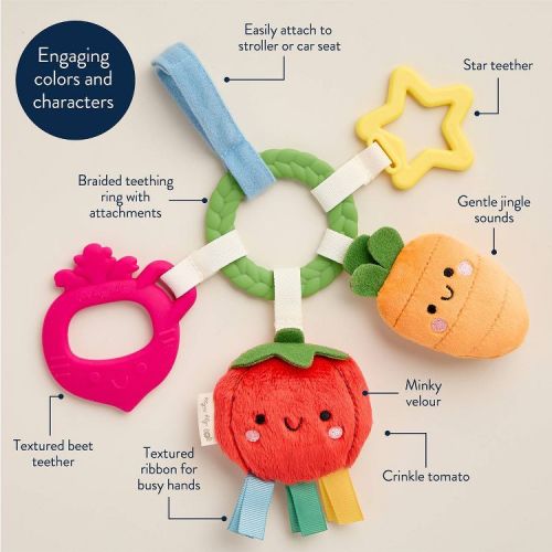 Itzy Ritzy Bitzy Busy Ring Teething Activity Toy - Veggie