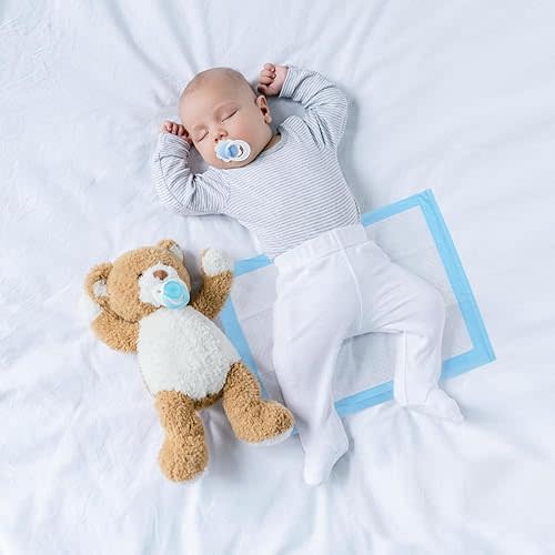 Rocinha 100 Pack Disposable Changing Pads Baby Disposable Underpads Waterproof Diaper Changing Pad Breathable Underpads Bed Table Protector Mat, 17 Inches x 13 Inches