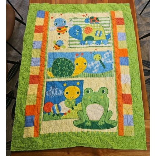 Quilts For Kids Colorful Frog Turtle Snail Small Animal Themed Blanket For Crib