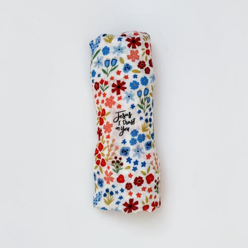 Catholic Baby Swaddle Muslin Blanket - Jesus I Trust in You