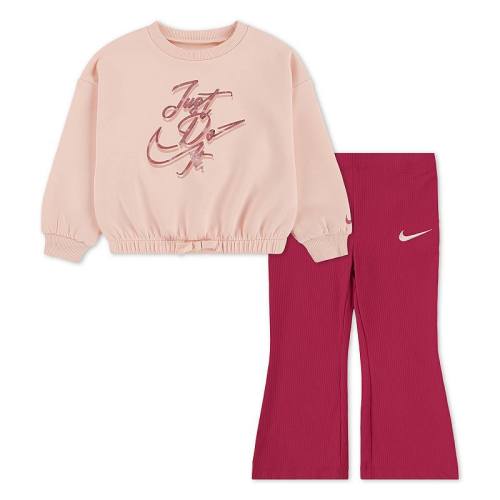 Baby & Toddler Girls Nike Swoosh On Pointe "Just Do It." Sweatshirt & Flared Leggings 2-Piece Set
