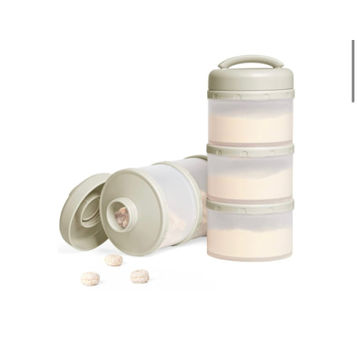 Termichy Stackable Formula Dispenser Portable Milk Powder Container, 2 Pack, Warm Grey