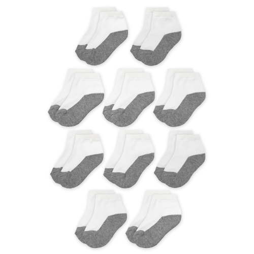 Wonder Nation Ankle Socks 10 Pack for Babies 0M-18M Neutral Fit and Comfort