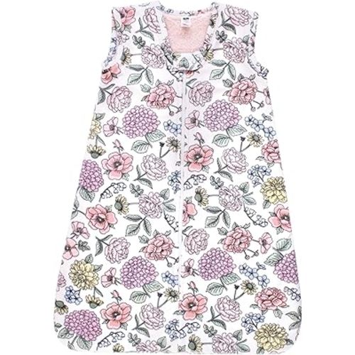 Hudson Baby Unisex Baby Plush Faux Fur Sleeping Bag, Wearable Blanket, Vintage Blossom, 0-6 Months