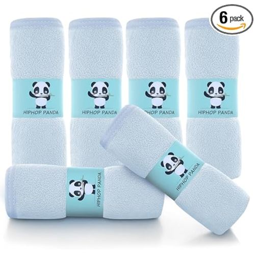 HIPHOP PANDA Ultra Soft Baby Washcloths, 2-Layer Absorbent Wash Cloths
