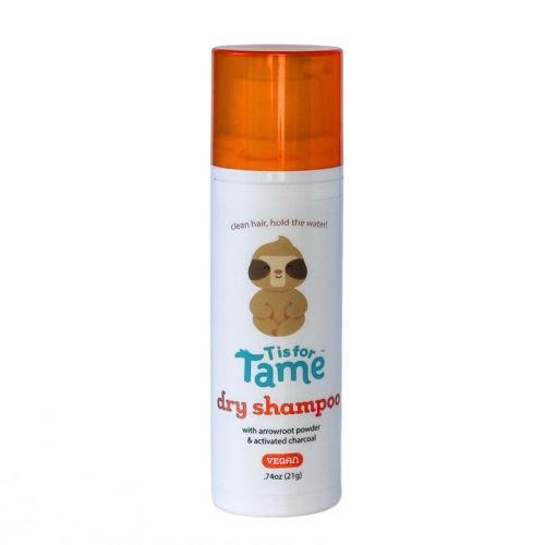 T is for Tame - Powder Puff Dry Shampoo for Babies & Kids, Gentle Formula with Arrowroot Powder & Activated Charcoal, Mess-Free Application, 1 oz.