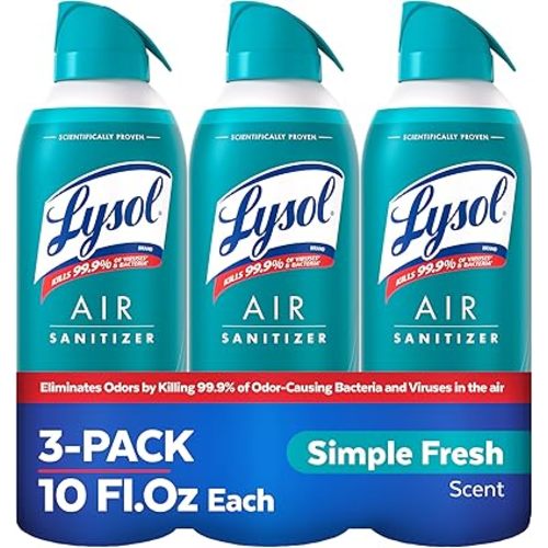 Lysol Air Sanitizer Spray, Air Freshener Alternative, Simple Fresh 3-Pk